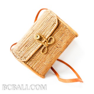 wallet purses bag rattan ata grass hand woven balinese design